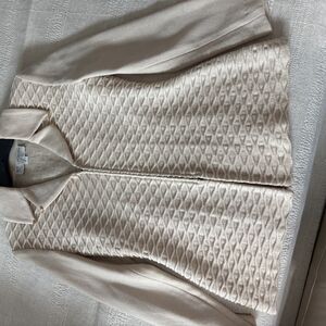 St. John Cream Knit Blazer with Diamond Pattern